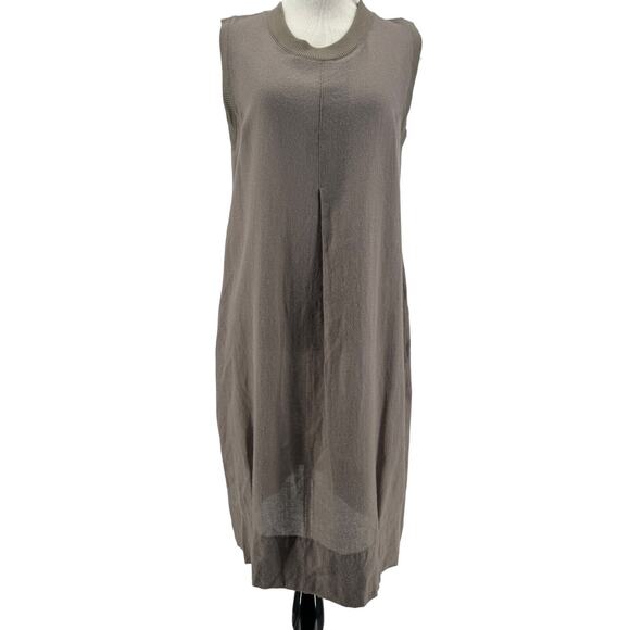 Kristensen Du Nord Women's Tan Wool Silk Sleeveless Dress Size 2 (Medium) - Picture 1 of 6